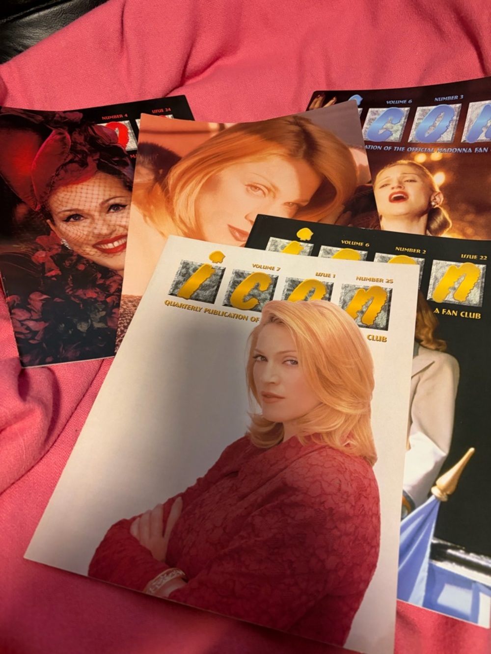 ICON Madonna Fan Club Magazines x 4 plus catalog from that era. Evita 1990s